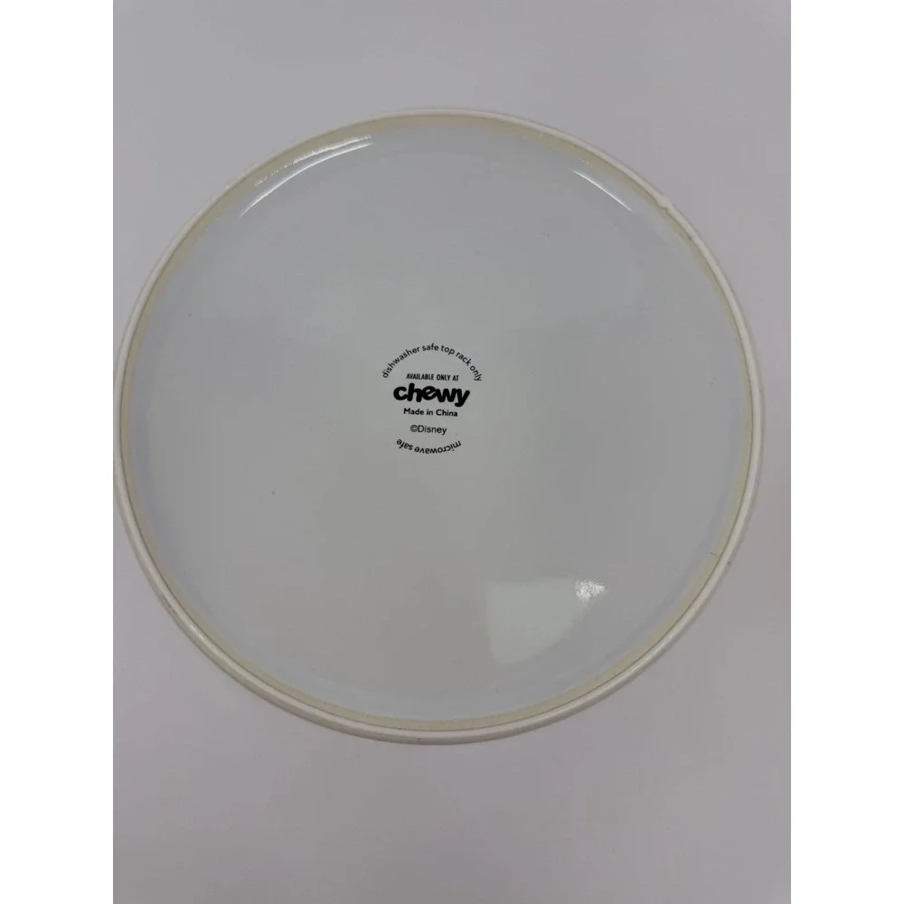Disney Chewy Mickey Mouse Lines White Black Pet Dog Cat Food Water‎ Bowl
